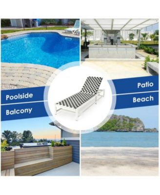 Patio Adjustable Reclining Lounge Chair for Garden and Deck