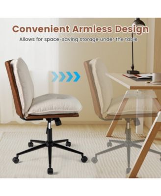 Armless Home Office Chair with Rocking Backrest Design