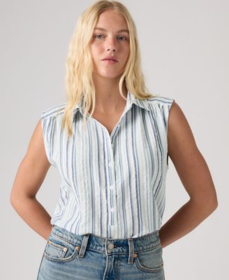 Women's Point Collar Relaxed-Fit Top