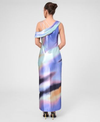 Rachel Roy Women's Delphina Draped Neck Maxi Dress - Blue - Maxi dresses