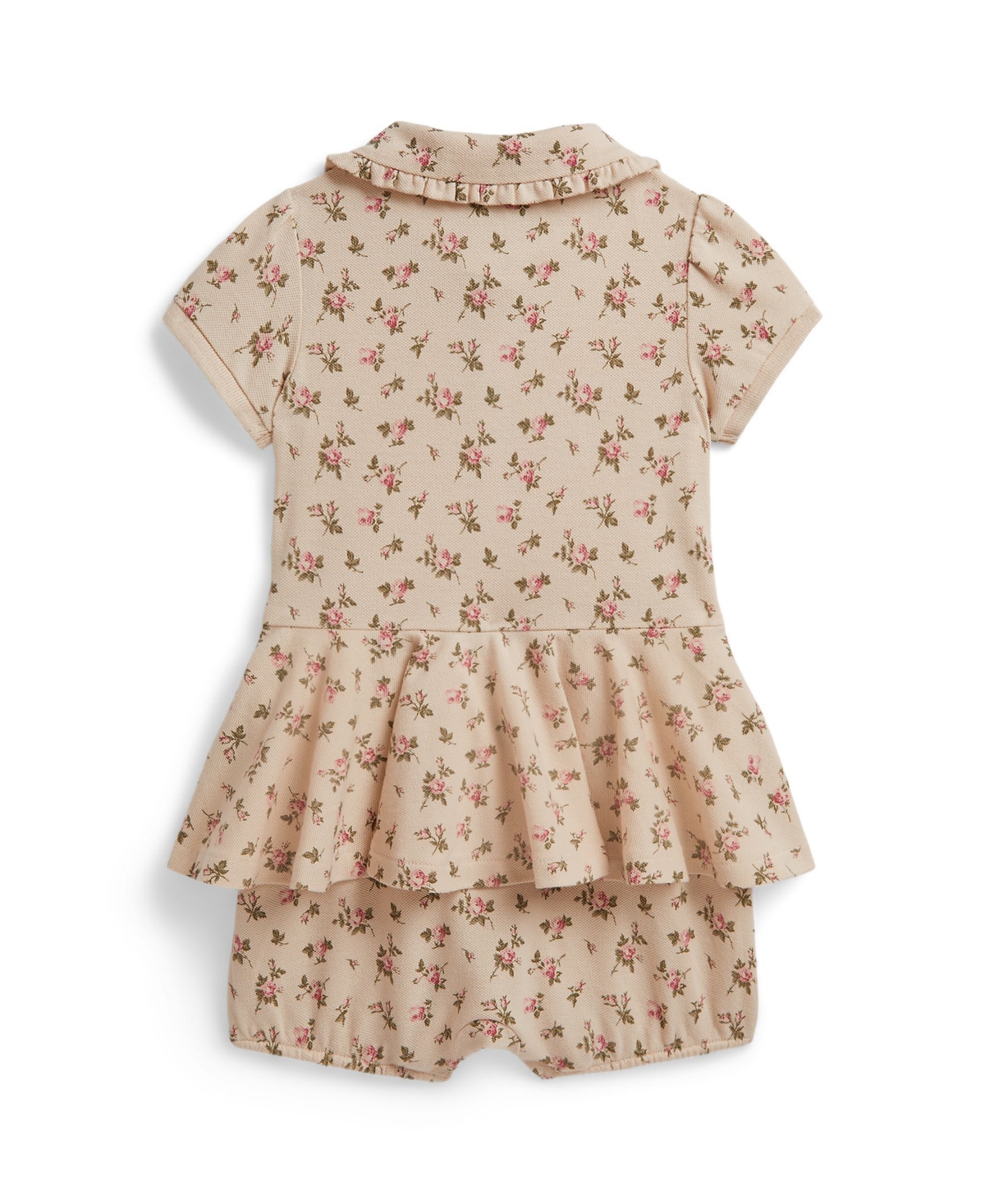 Polo Ralph Lauren Baby Girls' Floral Stretch Mesh Peplum Shortall
