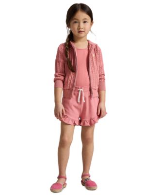 Girls' 2T-6X Mini-Cable Full-Zip Hooded Sweater