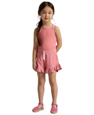 Girls' 2T-6X Mini-Cable Jacquard Round Neck One-Piece Swimsuit