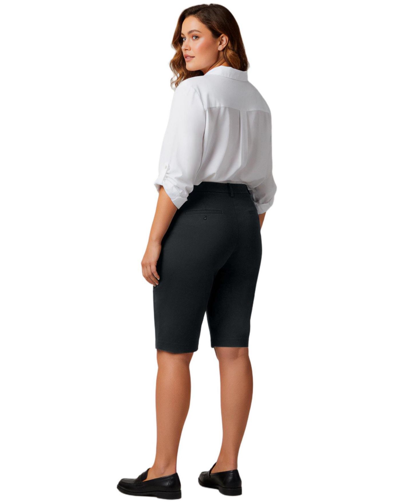 Женские шорты AVENUE Super-Stretch Pull-On Short, цвет: Чёрный — фото 2