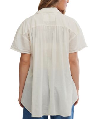 Women's Float Away Short-Sleeve Collared Cotton Shirt