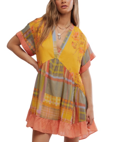 Женские платья Free People Women's Agnes Printed V-Neck Cotton Oversized Dress