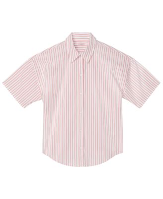 Women's Striped Short-Sleeve Pajama Shirt QS7652