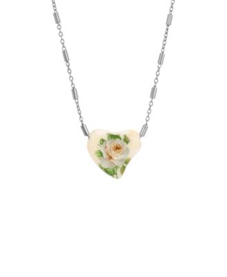 White Heart Flower Necklace