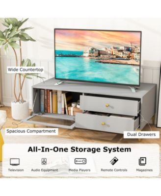 TV Stand with Storage Compartments and Drawers for 55 in TVs