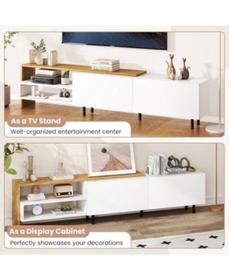 Modern TV Stand for TVs up to 80 in with Cabinets and Shelves