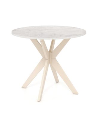 Mid Century Modern Kitchen Table with Faux Marble Top