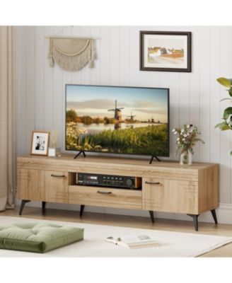 TV Stand with Two Cabinets and Drawer for 65 in TVs