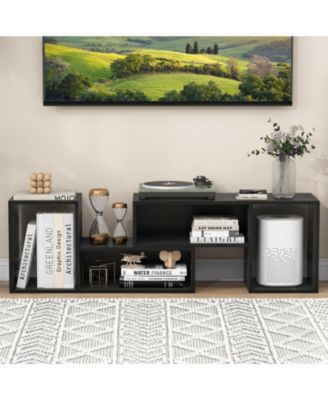 Adjustable TV Stand Set with Storage Cubes for 55 in TVs