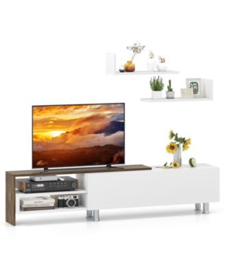 Farmhouse TV Stand for TVs up to 80 in with Cabinets