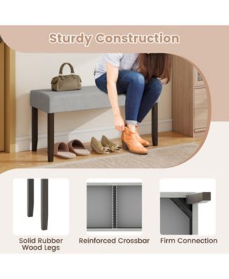 Upholstered Entryway Bench with Padded Seat for Bedroom