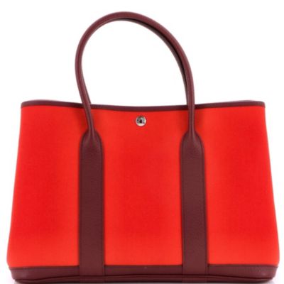 36 Garden Party Tote Toile and Leather
