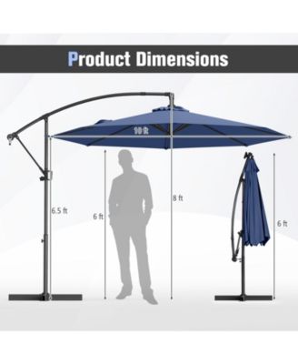 10 ft Offset Hanging Umbrella with Base and Tilt Function