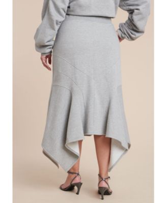 Women's Seam Detail Trumpet French Terry Skirt