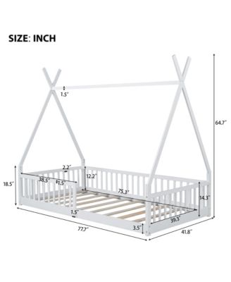 Wood House Bed Fence