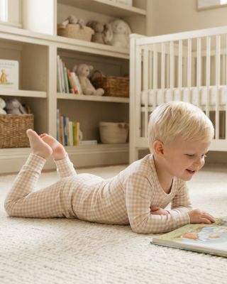 Baby Boys Sandstone Gingham Pajama Set