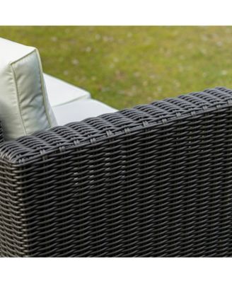 2 Piece Patio Wicker Corner Sofa Set, Outdoor PE Rattan Furniture, with Curved Armrests and Padded Cushions for Balcony, Garden, or Lawn, Lawn, Beige