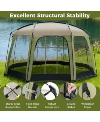 Six to Eight Person Canopy Tent with Zippered Door