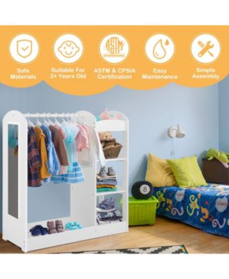 Kids Dress Up Storage Organizer with Built In Mirror