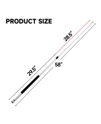 58" 2-Piece Matte Fiberglass Graphite Composite Billiard Pool Cue Stick