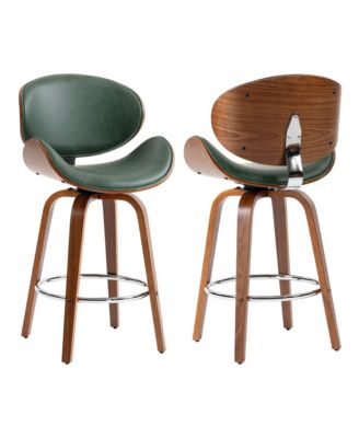 Swivel Bar Stools Set of 2, 26 Inches Mid-Century Modern Counter Height Bar Stools