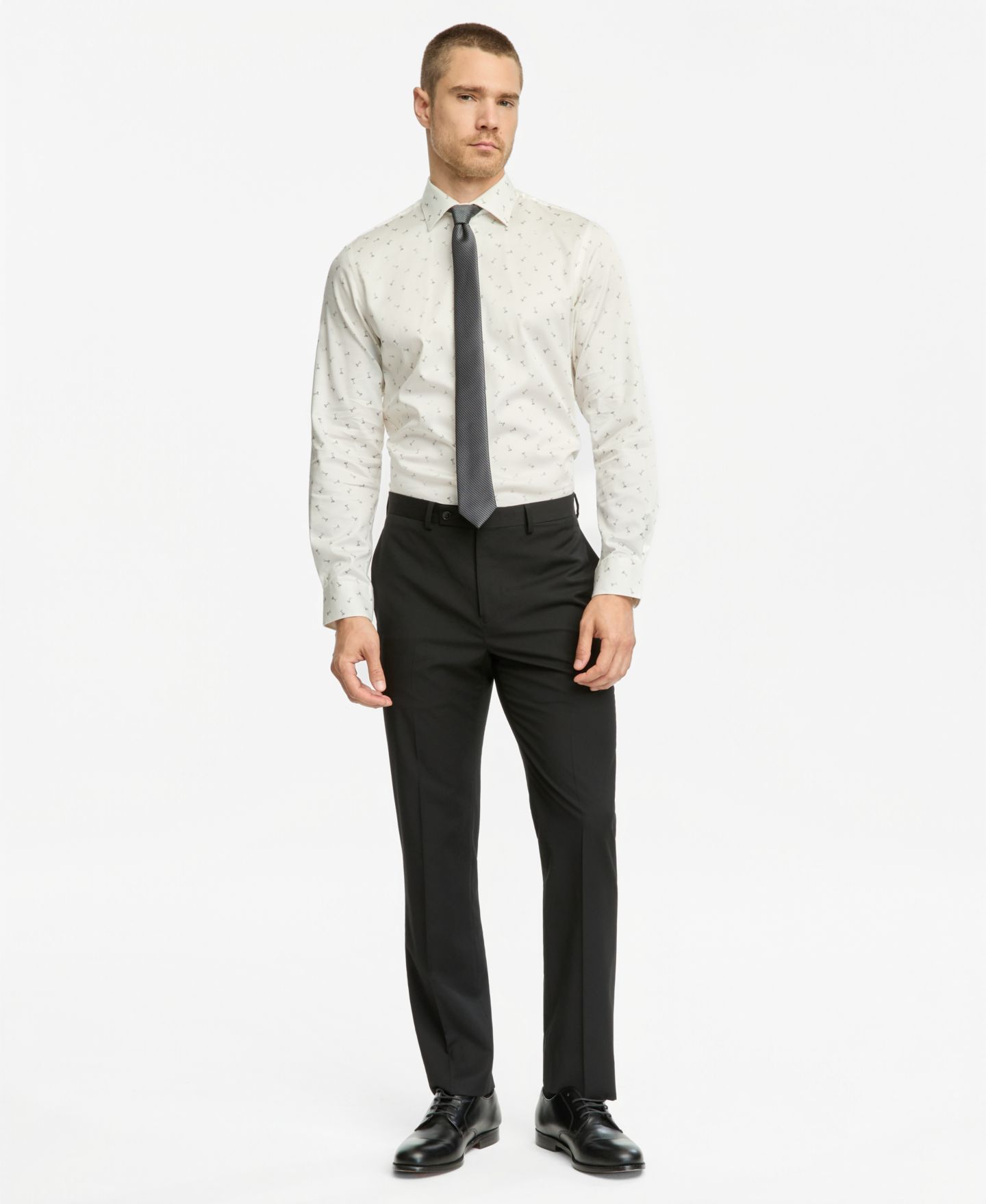 Мужская рубашка Bar III Dress Shirt & Thorton Stripe Skinny Tie, цвет: Чёрный — фото 1