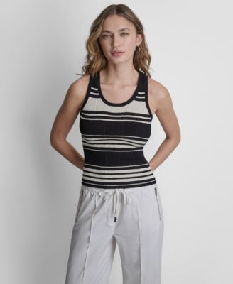Women's Striped Sweater Tank Top