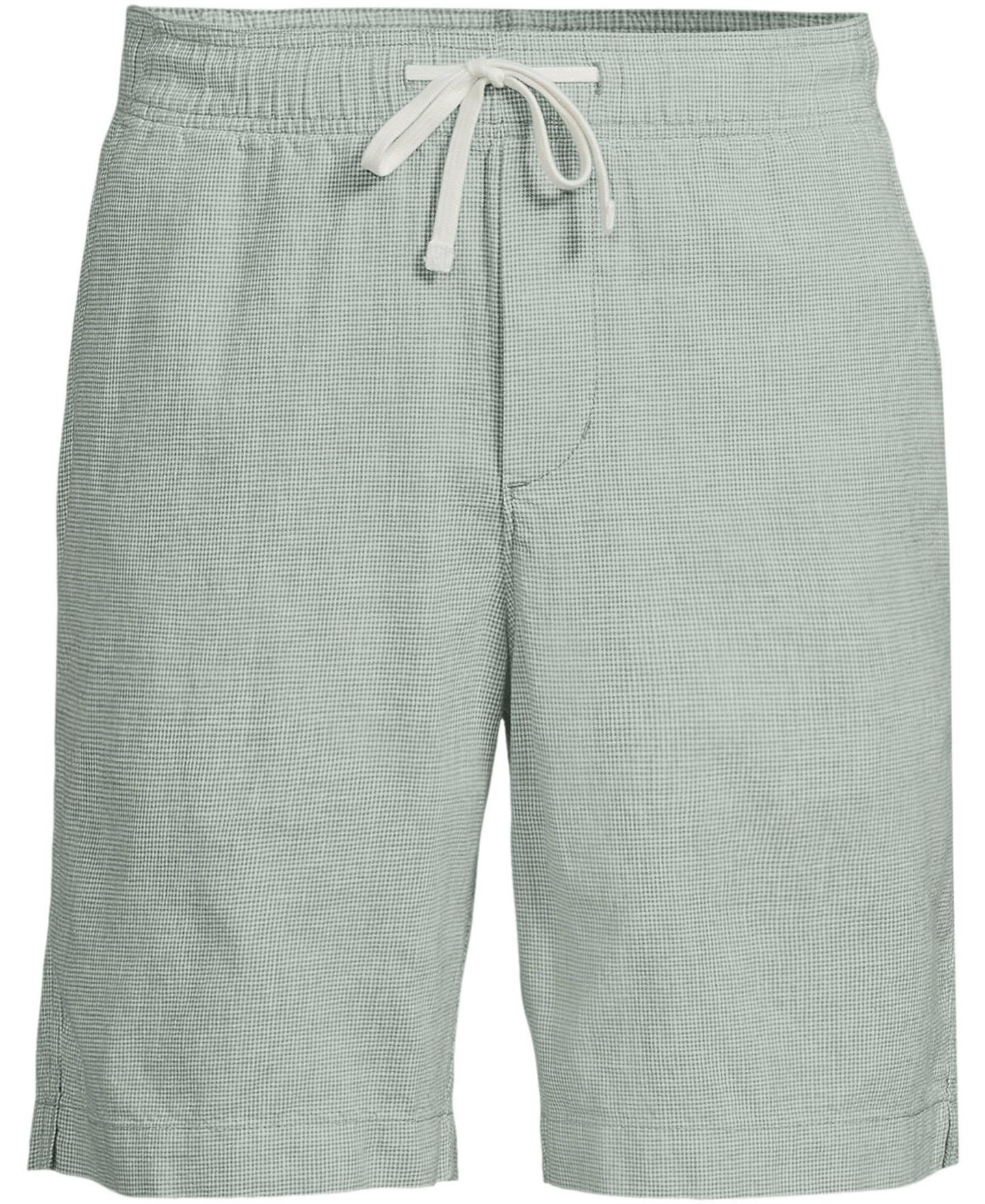 Мужские шорты Lands' End 9" Linen Blend Pull On Deck Short, цвет: Pale Eucalyptus — фото 3