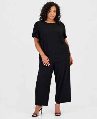 Plus Size Pull-On Crop Straight-Leg Pants 