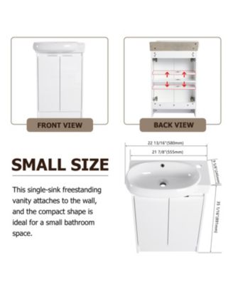 23" Freestanding Bathroom Vanity with Sink, Soft Close Doors