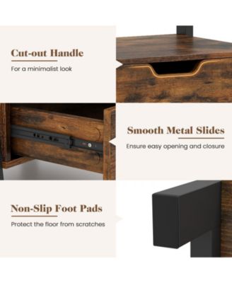 Freestanding Ladder Shelf with Drawers and Storage Shelves