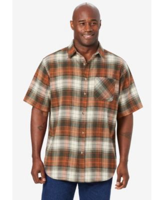 Men's Big and Tall Short Sleeve Flannel Shirt
