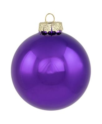 6-Piece Shiny and Matte Purple Glass Ball Christmas Ornament Set 3.25" 80mm