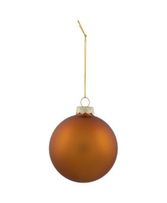 6-Piece Shiny and Matte Copper Glass Ball Christmas Ornament Set 3.25" 80mm