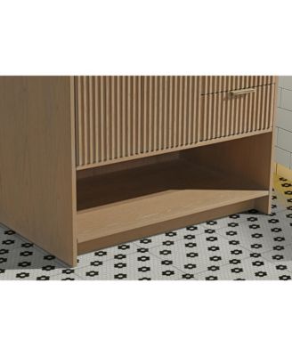 36" Oak Finish Freestanding Vanity