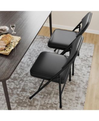 4-Pack Padded Folding Chairs, Soft Cushioned, Portable Metal Chairs, Stackable for Office, Weddings, Dining