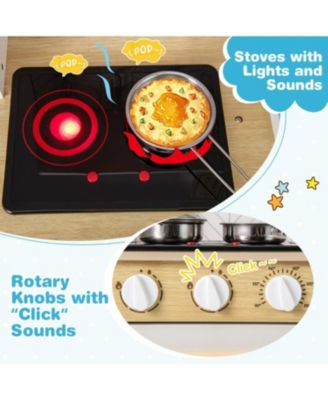 Kids Kitchen Playset with Lights, Sounds, Microwave, Stoves, Sink, Oven