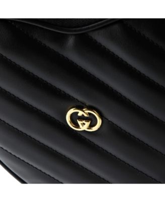 Mini Interlocking G Heart Shoulder Bag Diagonal Quilted Leather