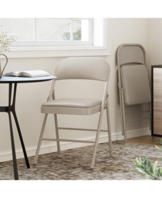 8-Pack Metal Folding Chairs, Padded Seat and Back, Heavy-Duty Steel Frame, 350lb Capacity, Stackable for Events