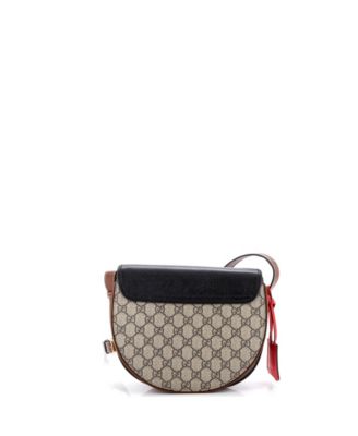 Small Padlock Saddle Shoulder Bag GG Coated Canvas and Leather