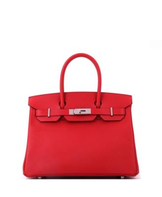 Birkin 30 Handbag Red Epsom with Palladium Hardware