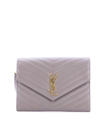 Classic Monogram Envelope Wristlet Clutch Matelasse Chevron Leather