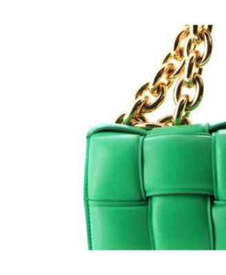 Cassette Chain Crossbody Bag Padded Maxi Intrecciato Leather