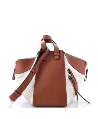 Small Hammock Bag Leather and Anagram Jacquard