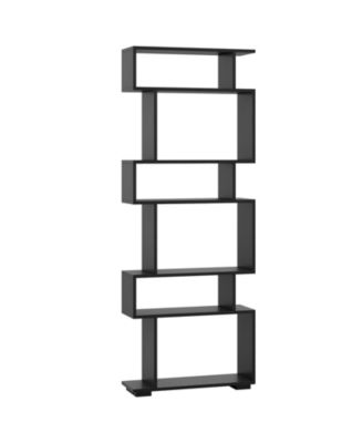 6-Tier Geometric Bookshelf with 2 Anti-Tipping Kits for Home