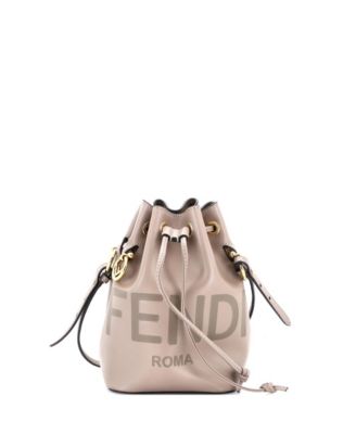 Mini Logo Mon Tresor Bucket Bag Leather